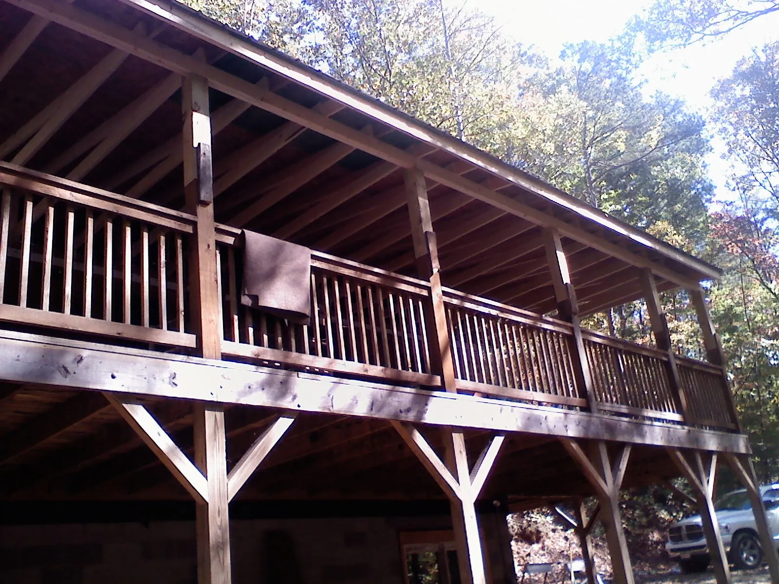 Timber framing under a new elevated porch and deck — Roof Leak Repair in Gwynn by Roofing Brothers